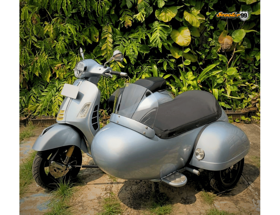 Sidecar Vespa Silver Retro Edition